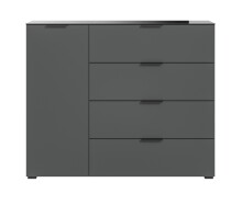 Kommode >Ray< in Anthrazit, Spannplatte/Spannplatte - 135x112x40cm (BxHxT)