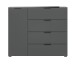 Kommode >Ray< in Anthrazit, Spannplatte/Spannplatte - 135x112x40cm (BxHxT)