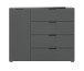 Kommode >Ray< in Anthrazit, Spannplatte/Spannplatte - 135x112x40cm (BxHxT)