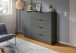 Kommode >Ray< in Anthrazit, Spannplatte/Spannplatte - 135x112x40cm (BxHxT)