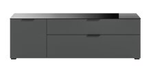 Kommode >Ray< in Anthrazit, Spannplatte/Spannplatte - 160x51x40cm (BxHxT)