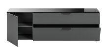 Kommode >Ray< in Anthrazit, Spannplatte/Spannplatte - 160x51x40cm (BxHxT)
