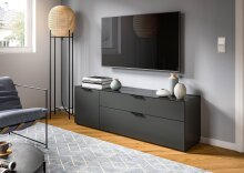 Kommode >Ray< in Anthrazit, Spannplatte/Spannplatte - 160x51x40cm (BxHxT)