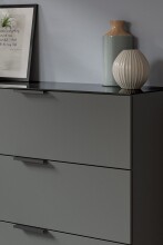 Kommode >Ray< in Anthrazit, Spannplatte/Spannplatte - 160x51x40cm (BxHxT)