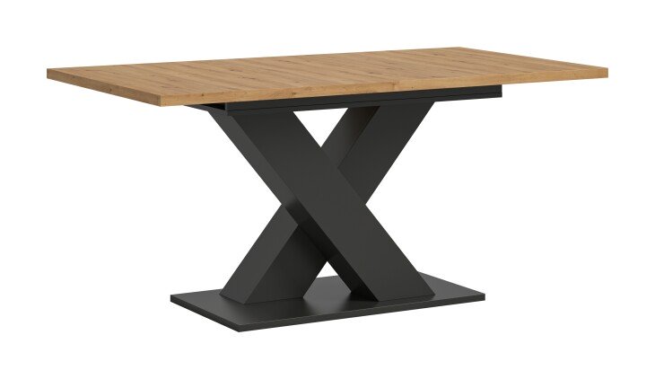 Kulissentisch >Motion< ausziehbar bis 190cm, Grau / Artisan Eiche - 150/190x76x90cm (BxHxT)