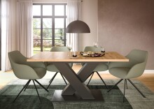 Kulissentisch >Motion< ausziehbar bis 190cm, Grau / Artisan Eiche - 150/190x76x90cm (BxHxT)