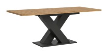 Kulissentisch >Motion< ausziehbar bis 190cm, Grau / Artisan Eiche - 150/190x76x90cm (BxHxT)