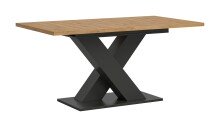 Kulissentisch >Motion< ausziehbar bis 190cm, Grau / Artisan Eiche - 150/190x76x90cm (BxHxT)