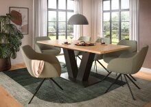 Kulissentisch >Motion< ausziehbar bis 190cm, Grau / Artisan Eiche - 150/190x76x90cm (BxHxT)