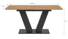 Kulissentisch >Motion< ausziehbar bis 190cm, Grau / Artisan Eiche - 150/190x76x90cm (BxHxT)