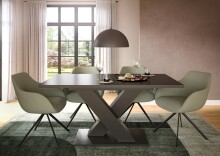 Kulissentisch >Motion< ausziehbar bis 190cm, Grau - 150/190x76x90cm (BxHxT)