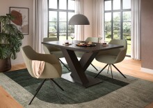 Kulissentisch >Motion< ausziehbar bis 190cm, Grau - 150/190x76x90cm (BxHxT)