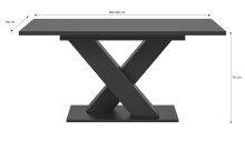 Kulissentisch >Motion< ausziehbar bis 190cm, Grau - 150/190x76x90cm (BxHxT)