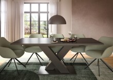 Kulissentisch >Motion< ausziehbar bis 190cm, Grau - 150/190x76x90cm (BxHxT)