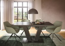 Kulissentisch >Motion< ausziehbar bis 190cm, Grau - 150/190x76x90cm (BxHxT)