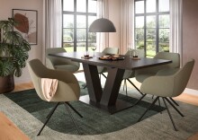 Kulissentisch >Motion< ausziehbar bis 190cm, Grau - 150/190x76x90cm (BxHxT)