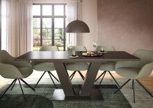 Kulissentisch >Motion< ausziehbar bis 190cm, Grau - 150/190x76x90cm (BxHxT)