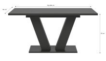 Kulissentisch >Motion< ausziehbar bis 190cm, Grau - 150/190x76x90cm (BxHxT)