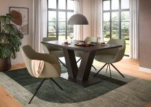 Kulissentisch >Motion< ausziehbar bis 190cm, Grau - 150/190x76x90cm (BxHxT)