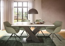 Kulissentisch >Motion< ausziehbar bis 190cm, in Grau / Weiß - 150/190x76x90cm (BxHxT)