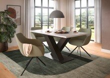 Kulissentisch >Motion< ausziehbar bis 190cm, in Grau / Weiß - 150/190x76x90cm (BxHxT)