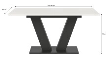 Kulissentisch >Motion< ausziehbar bis 190cm, in Grau / Weiß - 150/190x76x90cm (BxHxT)