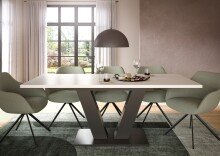 Kulissentisch >Motion< ausziehbar bis 190cm, in Grau / Weiß - 150/190x76x90cm (BxHxT)