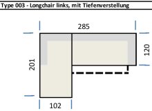 Wohnlandschaft >Starlett< elektr. Sitztiefenverstellung, 3 Kissen, schwarz - 285x99x201 (BxHxT)