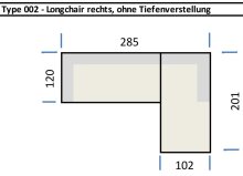 Wohnlandschaft >Starlett< 3 Kopfteilverstellungen, 3 Kissen, khaki - 285x99x201 (BxHxT)