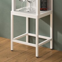 Vitrine >STEP< 4 Fächer, 1 Tür, in Weiß - 31,5x176x32,7cm (BxHxT)