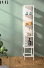 Vitrine >STEP< 4 Fächer, 1 Tür, in Weiß - 31,5x176x32,7cm (BxHxT)