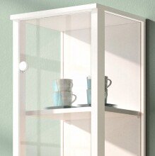 Vitrine >STEP< 4 Fächer, 1 Tür, in Weiß - 31,5x176x32,7cm (BxHxT)