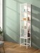 Vitrine >STEP< 4 Fächer, 1 Tür, in Weiß - 31,5x176x32,7cm (BxHxT)