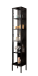 Vitrine >STEP< 5 Fächer, 1 Tür, inkl. LED-Spots, Schwarz - 31,5x187,6x32,7cm (BxHxT)