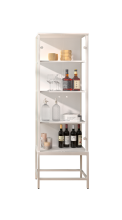 Vitrine >STEP< 4 Fächer, 1 Tür, inkl. LED-Spots, in Weiß - 57,4x176,1x32,7cm (BxHxT)