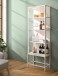 Vitrine >STEP< 4 Fächer, 1 Tür, inkl. LED-Spots, in Weiß - 57,4x176,1x32,7cm (BxHxT)