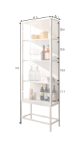 Vitrine >STEP< 4 Fächer, inkl. LED-Spots, Schwarz - 57,4x176,1x32,7cm (B/H/T)
