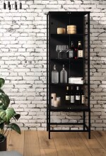 Vitrine >STEP< 4 Fächer, inkl. LED-Spots, Schwarz - 57,4x176,1x32,7cm (B/H/T)