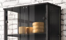 Vitrine >STEP< 4 Fächer, inkl. LED-Spots, Schwarz - 57,4x176,1x32,7cm (B/H/T)