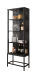 Vitrine >STEP< 4 Fächer, inkl. LED-Spots, Schwarz - 57,4x176,1x32,7cm (B/H/T)