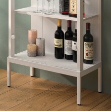 Vitrine >STEP< 5 Fächer, inkl. LED-Spots, Weiß - 57,4x187,6x32,7cm (BxHxT)