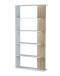 Bücherregal >ALIDA< 5 Fächer, in Artik Weiß / Canadian Eiche Dekor - 90x180x25 (BxHxT)