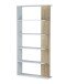 Bücherregal >ALIDA< 5 Fächer, in Artik Weiß / Canadian Eiche Dekor - 90x180x25 (BxHxT)