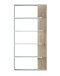 Bücherregal >ALIDA< 5 Fächer, in Artik Weiß / Canadian Eiche Dekor - 90x180x25 (BxHxT)