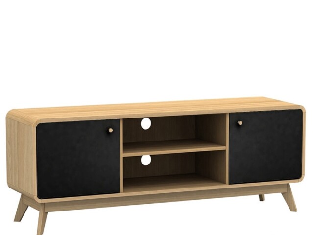 Lowboard >Janne< 2 Türen, in Eiche Natur Dekor - 140x53x39cm (BxHxT)