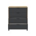 Kommode >ENZO< 4 Schubladen, Nodi Eiche Dekor / Anthrazitgrau - 77,5x93,5x40 (BxHxT)