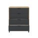 Kommode >ENZO< 4 Schubladen, Nodi Eiche Dekor / Anthrazitgrau - 77,5x93,5x40 (BxHxT)