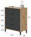 Kommode >ENZO< 4 Schubladen, Nodi Eiche Dekor / Anthrazitgrau - 77,5x93,5x40 (BxHxT)