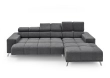 Wohnlandschaft >Starlett< elektr. Sitztiefenverstellung, 3 Kissen, anthrazit - 285x99x201 BxHxT
