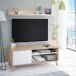 TV-Board >KIKUA PLUS< mit Wandboard, Canadian Eiche Dekor / Artik Weiß - 135x50x40 (BxHxT)